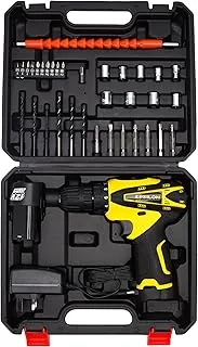 Epsilon 12V Cordless Drill- ECD1037| Chuck Size 10 MM, Perfect For Home And Business| No Load Speed 0-400/0-1400 RPM, Includes Accessories| Black And Yellow