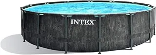 Intex 15 ft x 48-inch Greywood Prism Frame Premium Pool Set, Multicolour