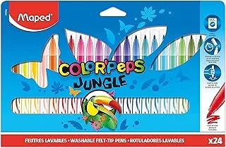 Maped Color'Peps Jungle Felt-Tip Pen Set 24 Piece, Multicolour