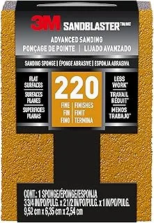 3M SandBlaster Advanced Sanding Sponge: 3-3/4 in. x 2-1/2 in. x 1 in. / 220-grit (Yellow)