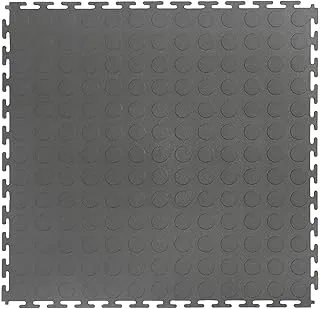 VERSATEX Garage Floor 18 x 18 inch Square Rubber Raised Coin Interlocking Floor Tiles for Home Gym, Garage Flooring, Trade Show Flooring, Basement Tiles, 16 Pack (Gray) (11GRN5321818C16)