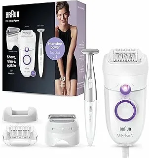Braun Silk-épil 5 Power 5825 Epilator For Hair Removal With Shaver & Bikini Trimmer, 3 In 1, Non-Stop, Power, Corded Use - International Warranty