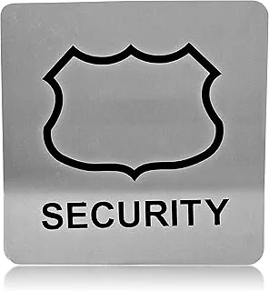 DLCCREATION Security Silver Stainless Steel Sign Board - Size : 100mm X 100mm (4