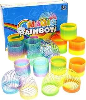 ماجيك رينبو سبرينغز بألوان متنوعة Slinky Novelty Colourful Springs متنوعة لعبة السائبة لحفلات أعياد الميلاد ، هدية (12 عبوة)