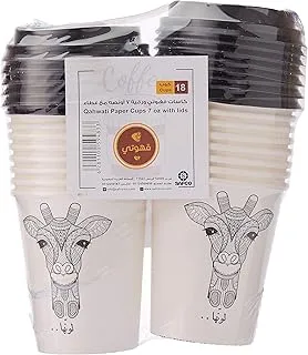 Lawinha Paper Cups 7 Oz, 18 Cups Per Bag With Lids- Assorted