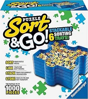 ملحق أحجية الصور المقطوعة من Ravensburger Sort and Go - متين وسهل الاستخدام صواني فرز بلاستيكية على شكل أحجية للألغاز حتى 1000 قطعة