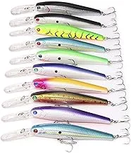 مجموعة طُعم صيد السمك، طُعم أسماك البلمة CrankBait VIB قلم رصاص بوبر غرق متذبذب الطعم الصلب طُعم المياه العلوية لباس سمك السلمون المرقط والعين السمكة الحمراء والمياه العذبة والمياه المالحة