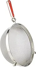 RAJ JUICE STRAINER WITH RED GRIP HANDLE, 31 CM, SILVER, RBJS12, Tea Strainer, Juice Strainer, Lime Strainer