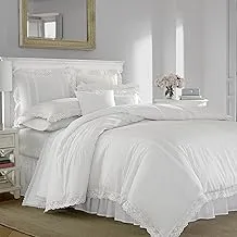 Laura Ashley - Twin Duvet Cover Set, Reversible Cotton Bedding with Matching Sham, Lightweight Home Decor for All Seasons (Annabella White, Twin)