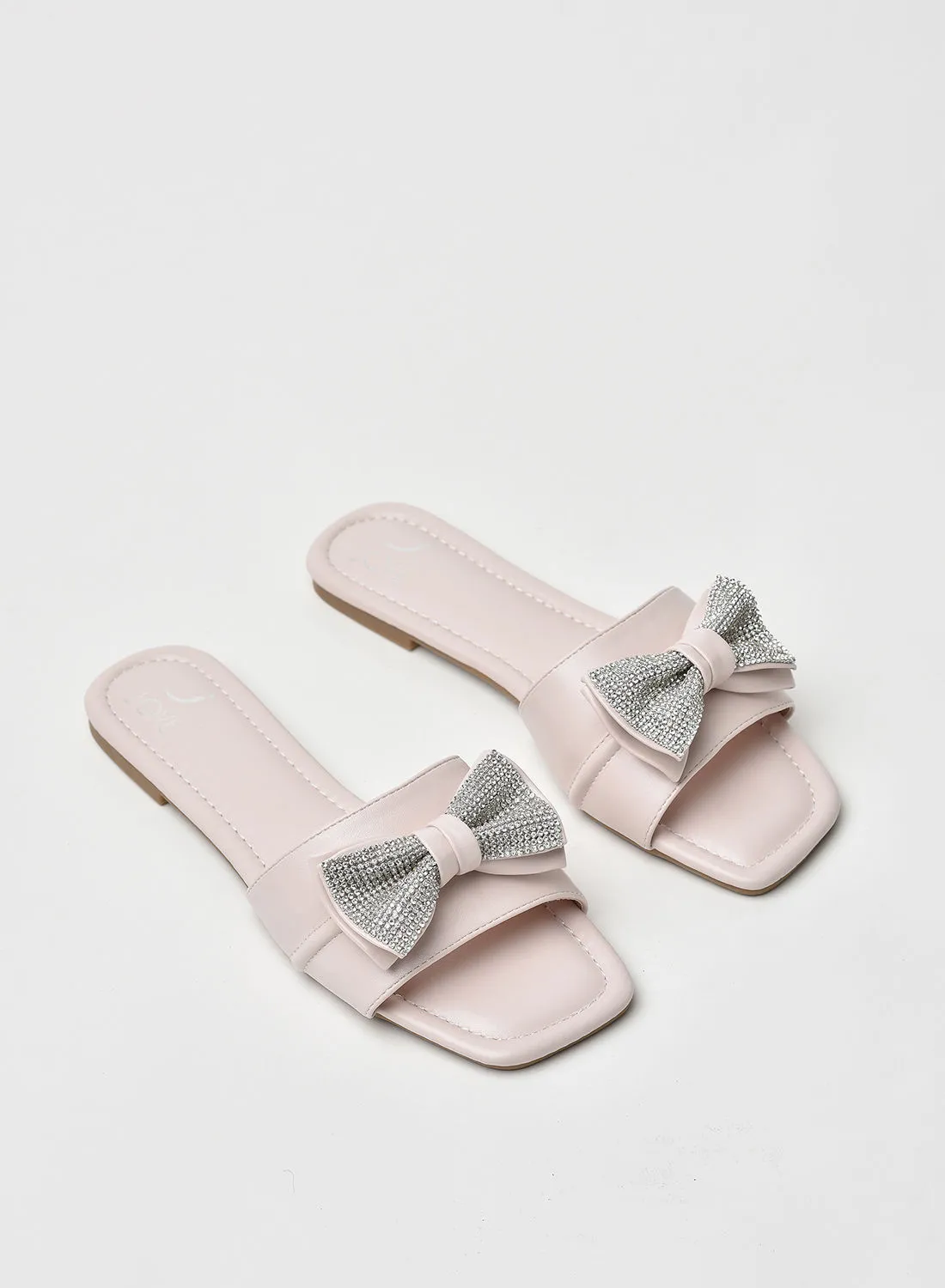 Jove Stylish Elegant Flat Sandals Nude Pink