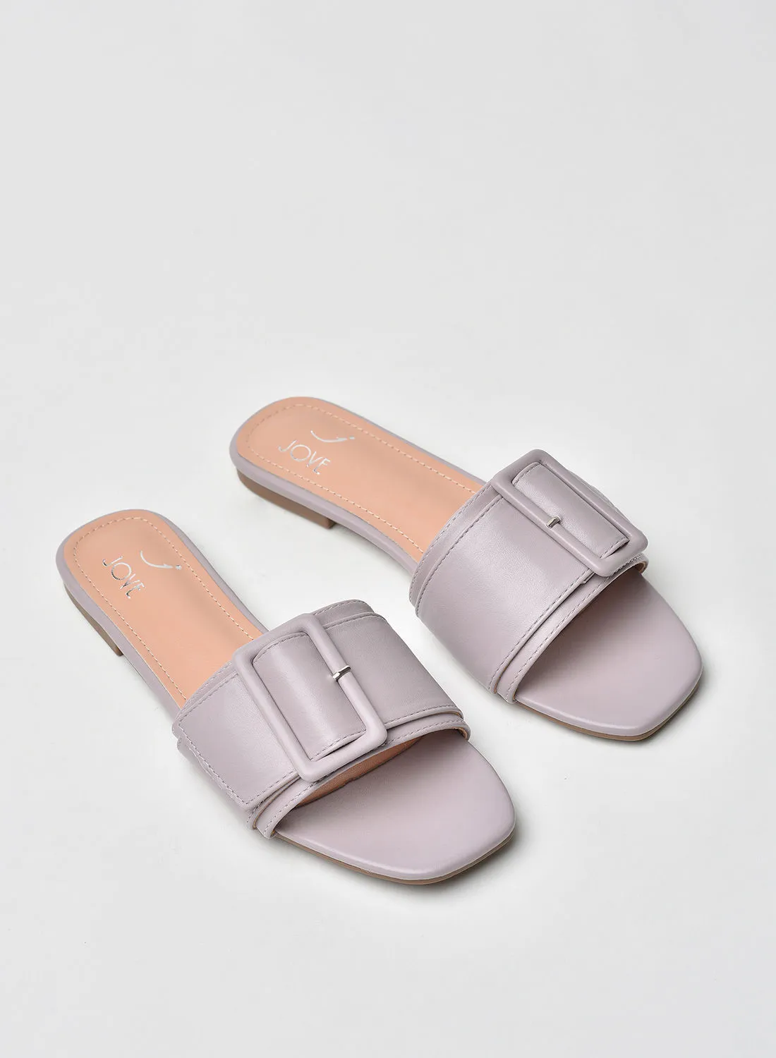 Jove Stylish Elegant Flat Sandals Lilac