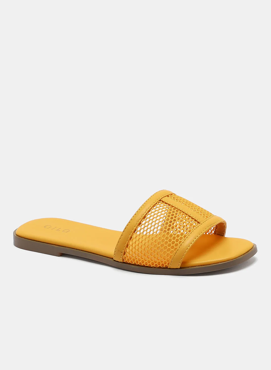 Aila Fashionable Casual Flat Sandals أصفر
