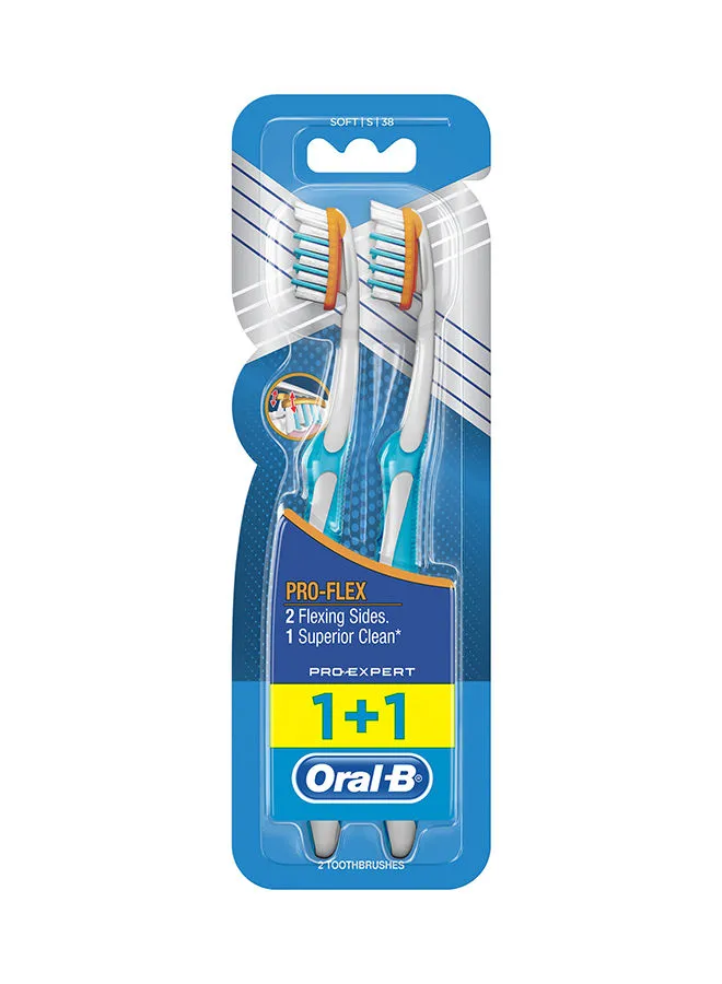 Oral B Pro-expert Pro Flex Soft Manual Toothbrush 2 Count Multicolour
