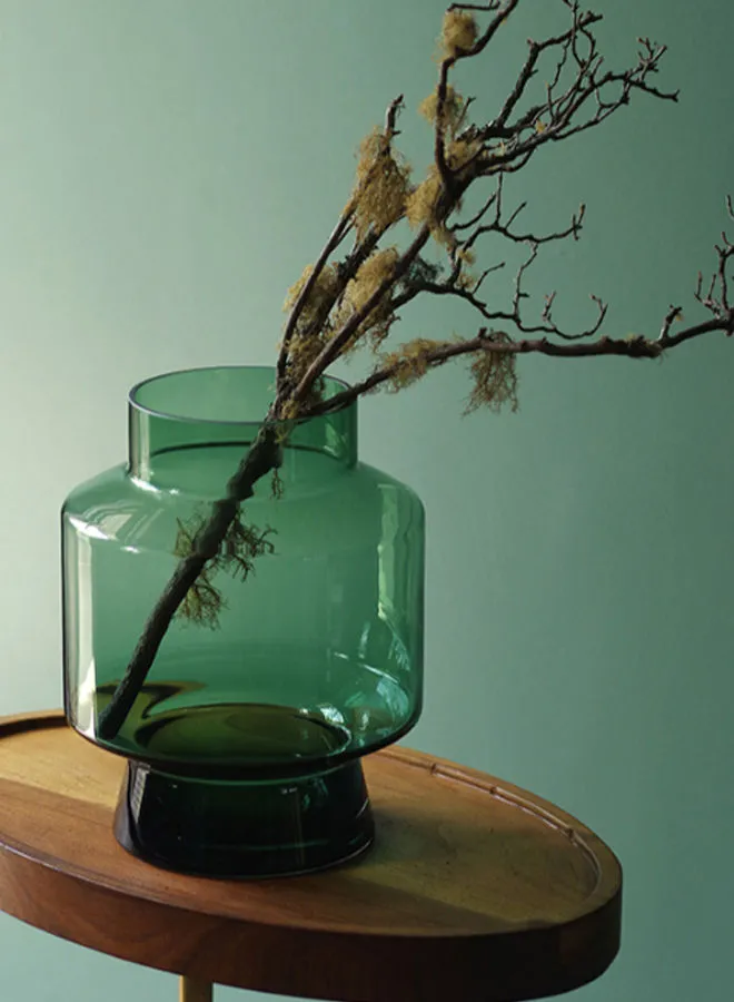 مزهرية زهور زجاجية مصنوعة يدويًا من ebb & flow مادة فاخرة فريدة من نوعها عالية الجودة للمنزل الأنيق المثالي BX19-2520-203 أخضر 25 سنتيمتر