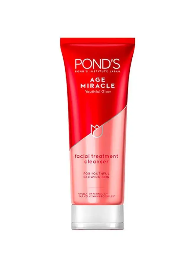 Pond's Age Miracle Facial Treatment Cleanser With Collagen Vitamin B3 And 10% Retinol C Youthful Glow 24 Hour Wrinkle Correcting Glow 100grams