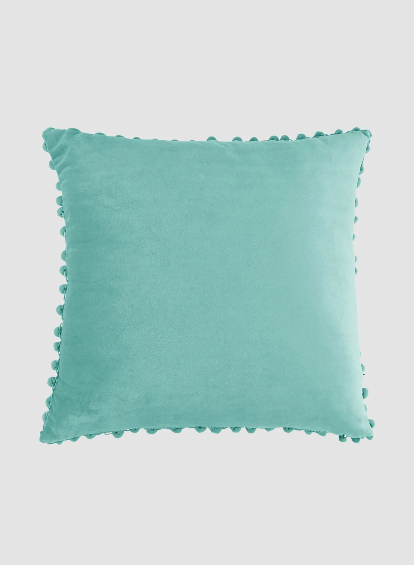 Switch Velvet Cushion  with Pom-poms, Unique Luxury Quality Decor Items for the Perfect Stylish Home Dark Green 45 x 45cm