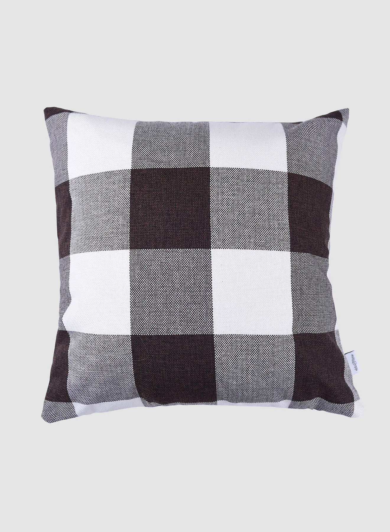 ebb & flow Stripes & Plaid Cushion, Unique Luxury Quality Decor Items for the Perfect Stylish Home Brown/Black/White 45 x 45cm