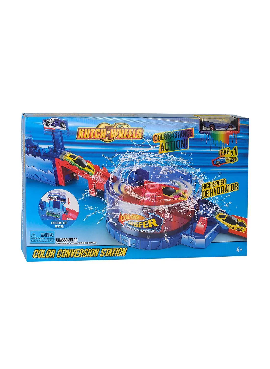 KUTCH WHEELS Racing Car Track Set With Magic Color Conversion Station Multicolour