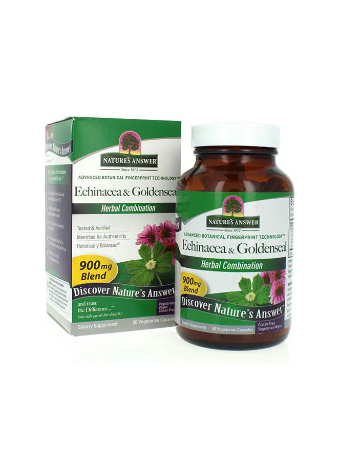 NATURE'S ANSWER Echinacea & Goldenseal ، 90 كبسولة نباتية
