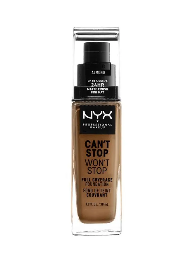 NYX PROFESSIONAL MAKEUP Can'T Stop Won'T Full Coverage Foundation Almond