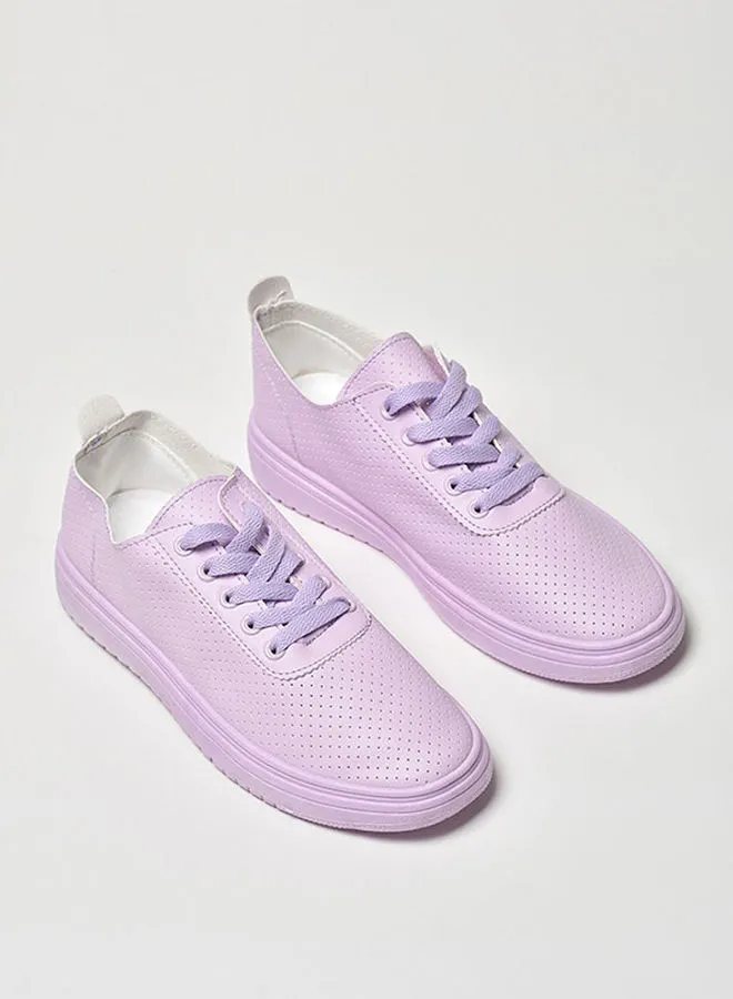 Cobblerz Women's Lace-Up Low Top Sneakers Purple