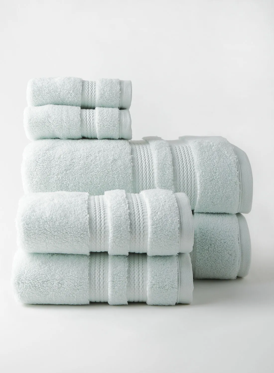 ebb & flow 6 Piece Bathroom Towel Set - 700 GSM - 2 Hand Towel - 2 Face Towel - 2 Bath Towel - Sea Grass Color -Luxury Velvet Feel - Ultra Soft - Quick Dry
