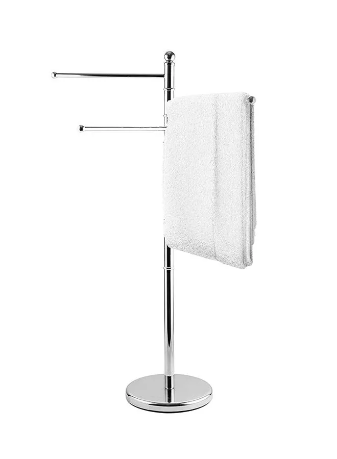 Amal Stainless Steel 3 Tier Adjustable Rack For Towel & Cloths Multipurpose Uses Home, Bathroom and Closet Organizer, Premium Quality Silver 46 x 27 x 90cm