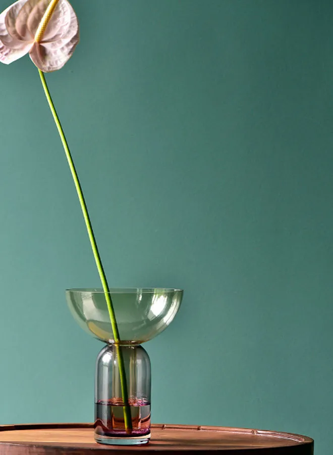 تبديل مزهرية زهور زجاجية حديثة مصنوعة يدويًا مواد ذات جودة فريدة من نوعها لمنزل أنيق مثالي BX19-ABHP أصفر 18.5 سم
