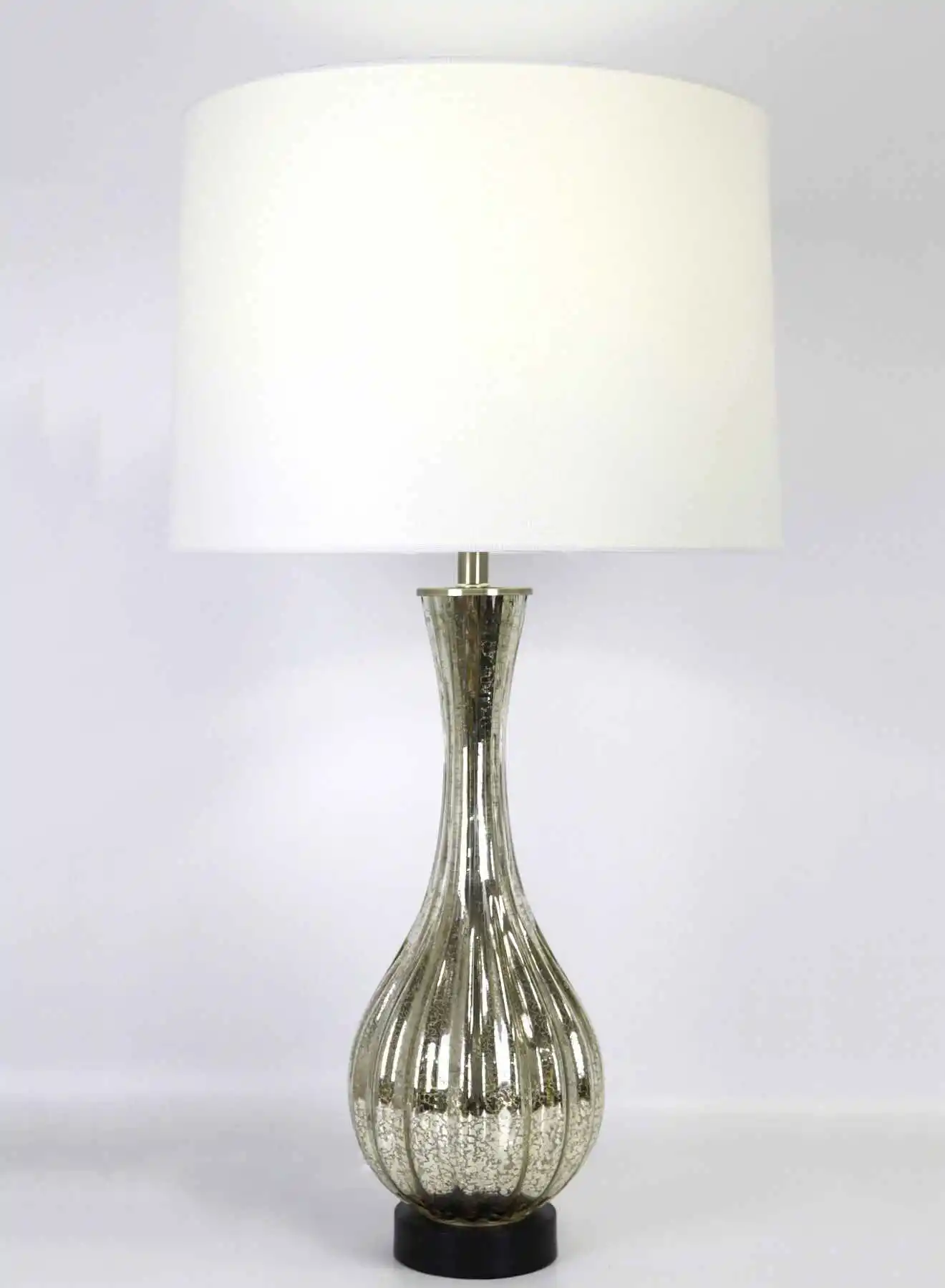 ebb & flow Modern Design Glass Table Lamp Unique Luxury Quality Material for the Perfect Stylish Home RSN71049 Silver 15 x 27.5