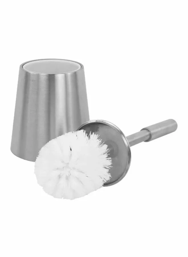Amal Bathroom Accessories - Toilet Brush And Holder - Stainless Steel - Silver Color - Bath Kit