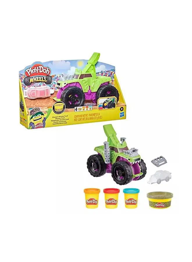 Play-Doh Wheels Chompin Monster Truck Toy With Non-Toxic Colors Including Terrain Color 9.2x38.1x21.6cm
