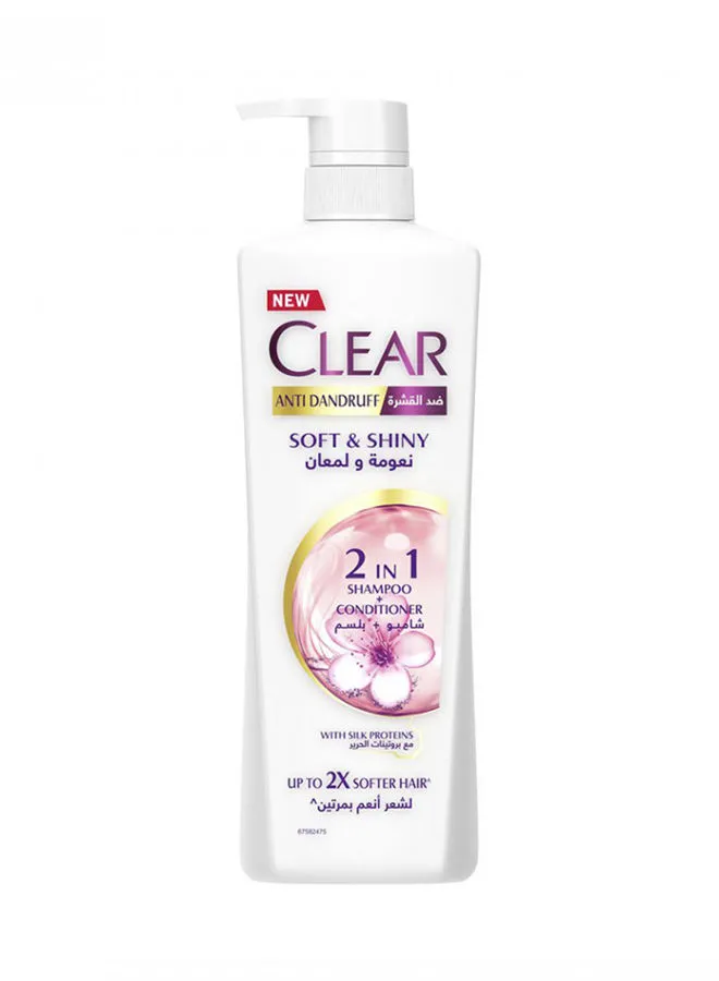 CLEAR Anti Dandruff Soft And Shiny 2 In 1 Shampoo + Conditioner 700ml