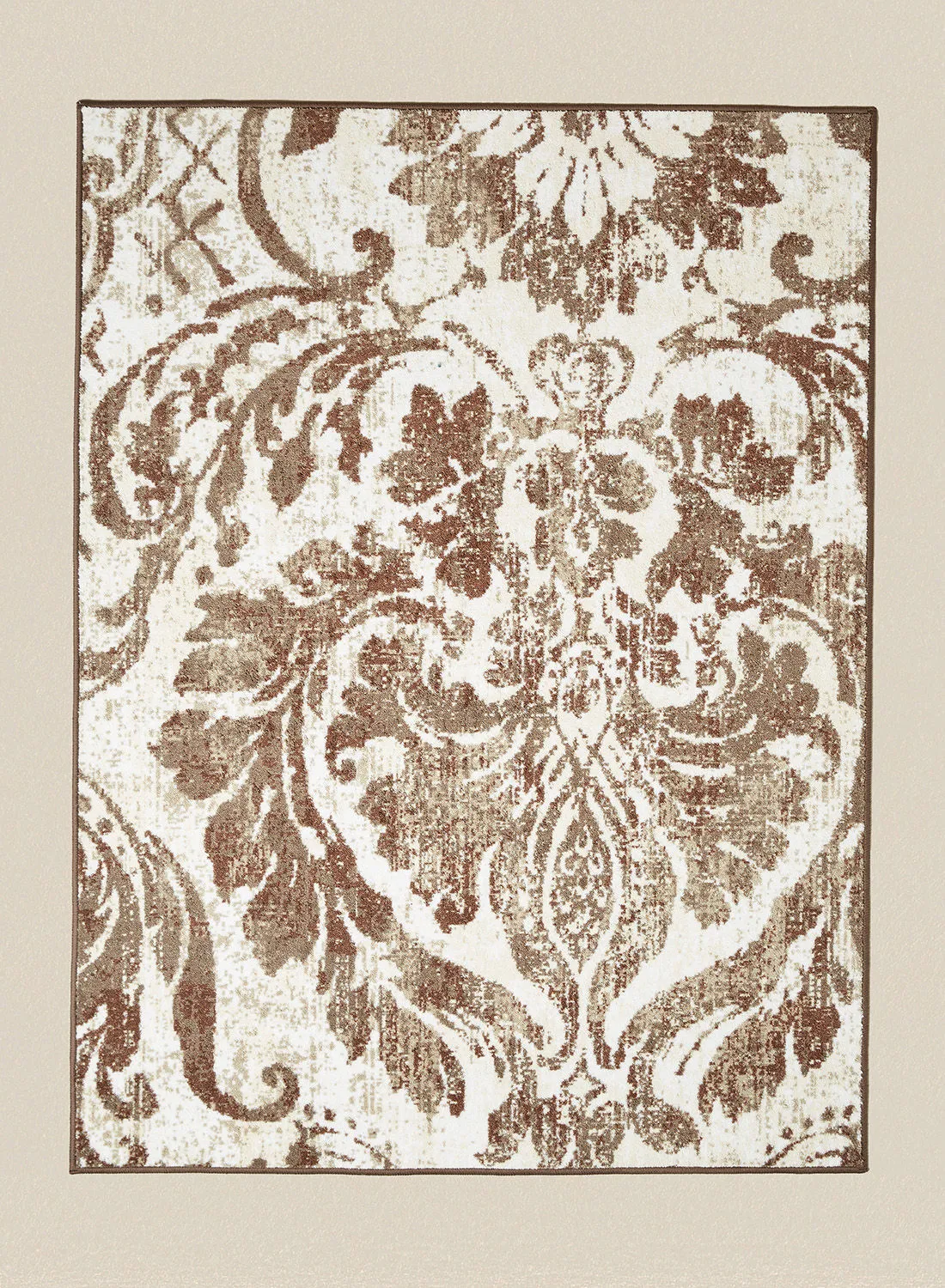 Noon East Printed Design Living Room Rug Carpet Beige/Brown/Ivory 120 x 160centimeter