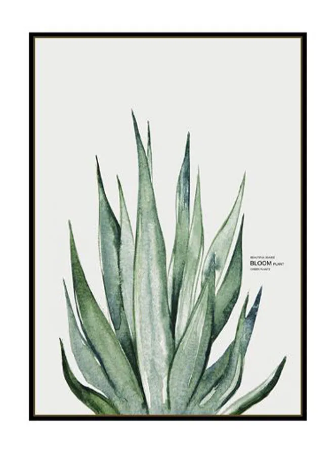 لوحة قماشية حديثة مطبوعة بنبات ديكوريك أخضر / أبيض / أسود 57 × 71 × 4.5 سم