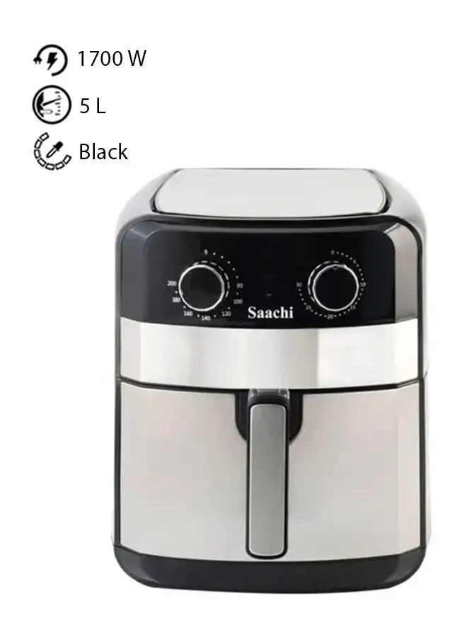 Saachi Air Fryer With Variable Temperature Control 5 L 1700 W NL-AF-4778-BK Black/Silver