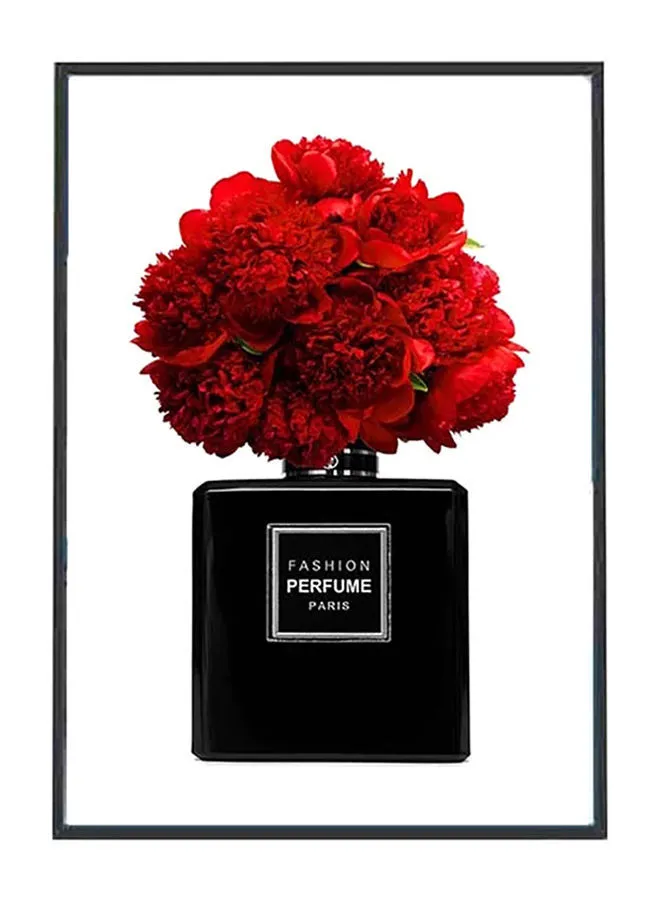 DECOREK Paris Flower Perfume Printed Canvas Painting Black/Red 57 x 71 x 4.5centimeter