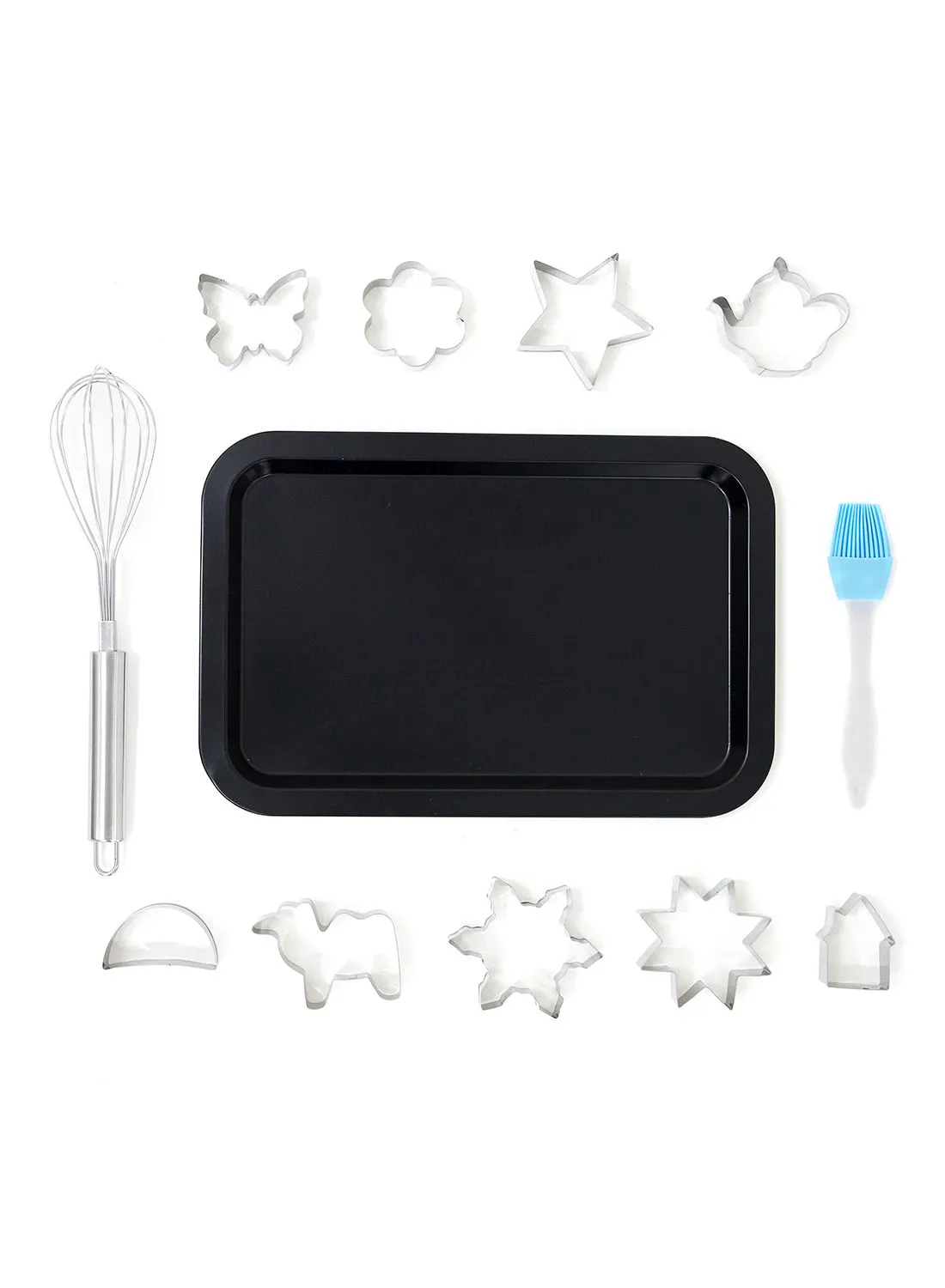 Noon East 12 Piece Oven Pan Set - Made Of Carbon Steel - Arabic Shapes - Baking Pan - Oven Trays - Cake Tray - Oven Pan - Black Black Arabic Shapes