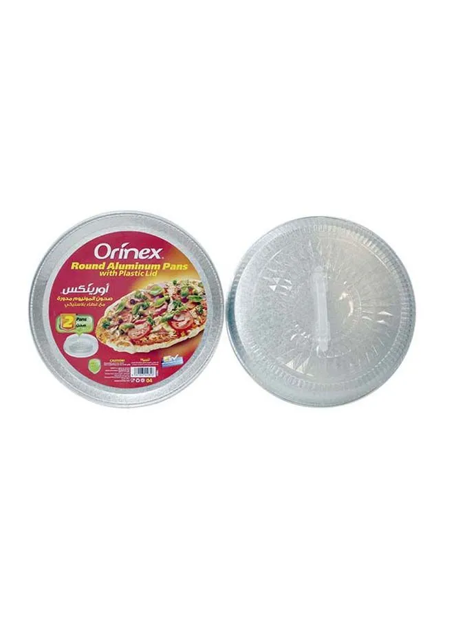 Orinex Round Aluminum Pans With Plastic Lids silver