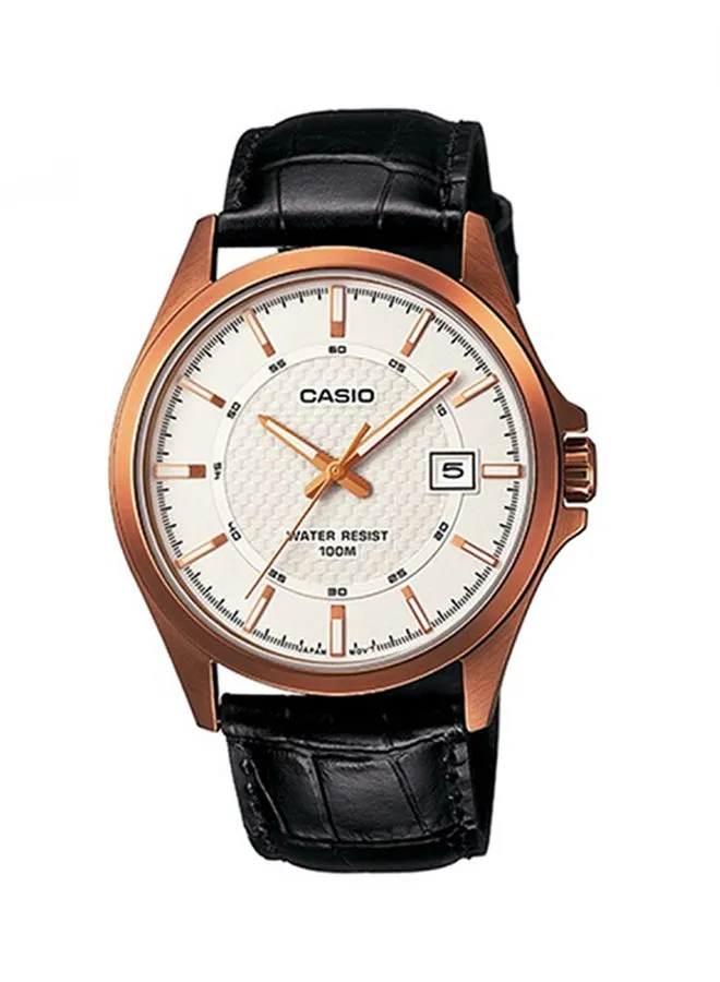 CASIO Men's Leather Analog Wrist Watch MTP-1376RL-7AVDF