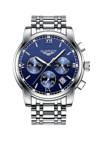 GUANQIN Men's Water Resistant Stainless Steel Chronograph Wrist Watch GS19018H-3 - 41 mm - Silver
