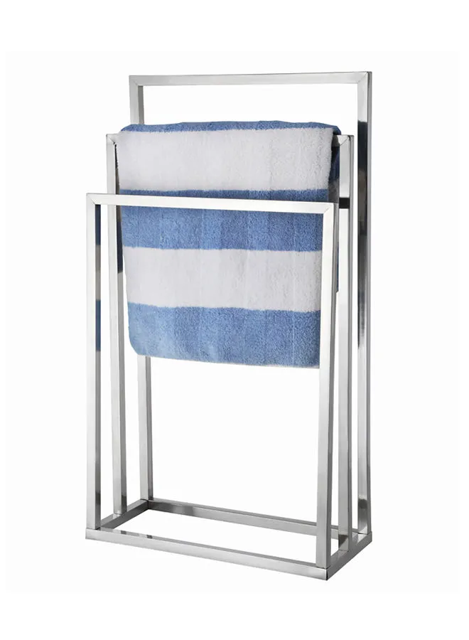 Amal Stainless Steel Towel Rack 3 Tier Multipurpose Uses Home Bathroom and Closet Organizer Silver 45 x 20 x 80cm