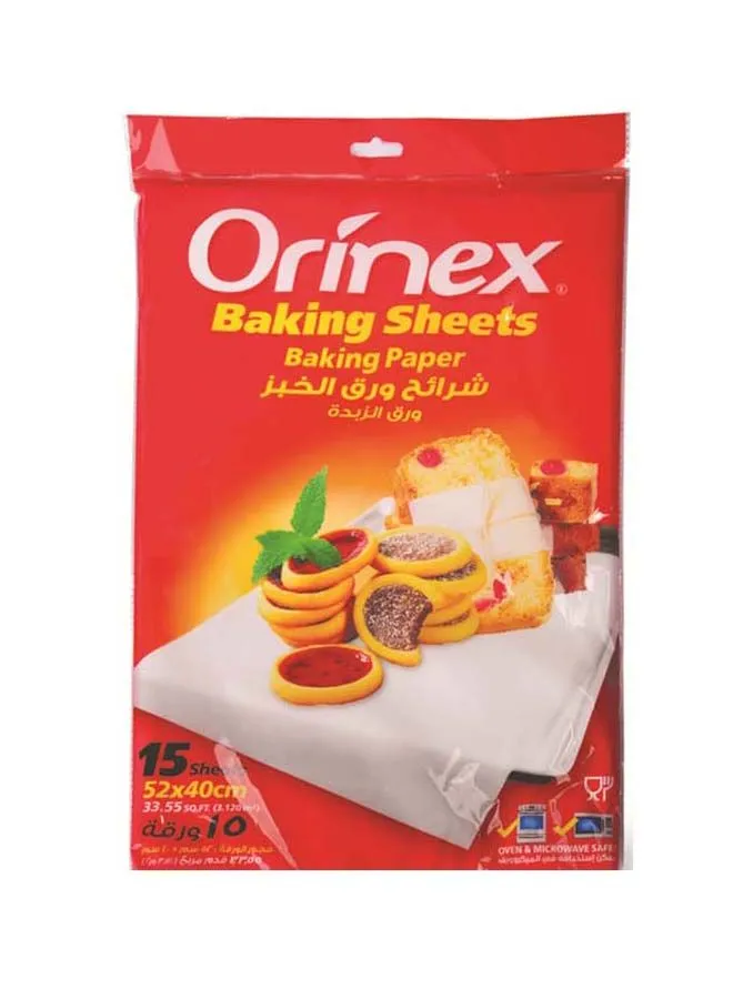 Orinex Baking Sheets 15 sheets White (52 x40 cm)cm