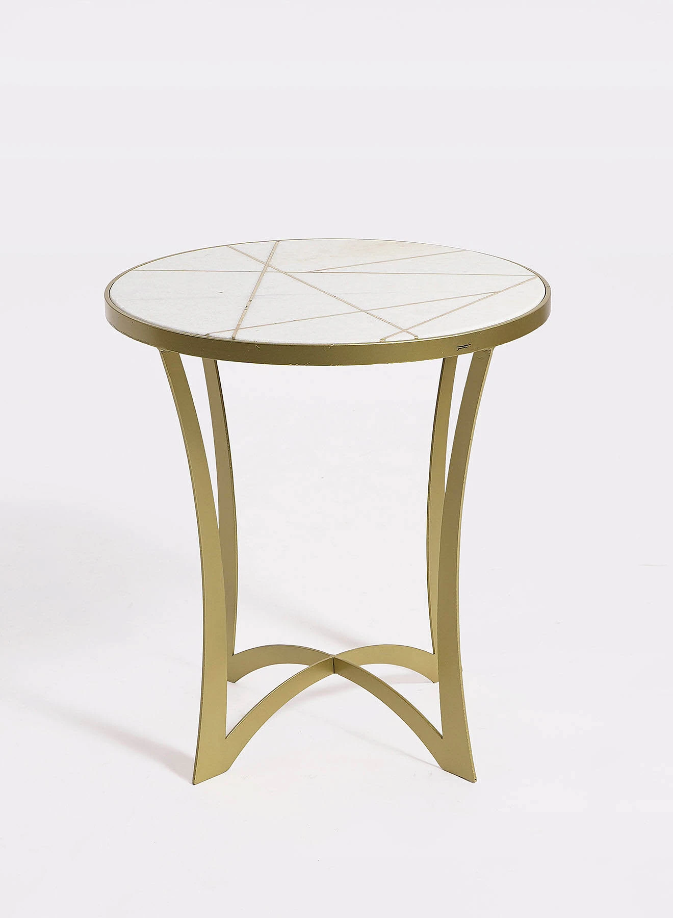 ebb & flow Side Table Luxurious - In Gold/White - Used Next To Sofa As Coffee Corner