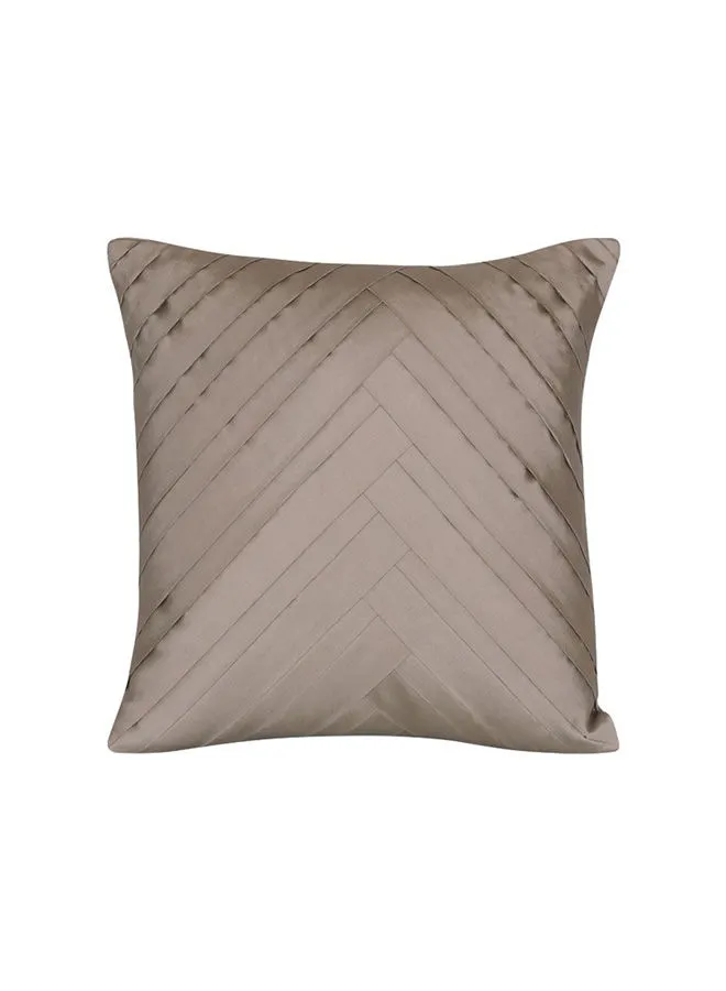 Hometown Square Shape Flocked Pattern Cushion Cover Beige 40X40cm