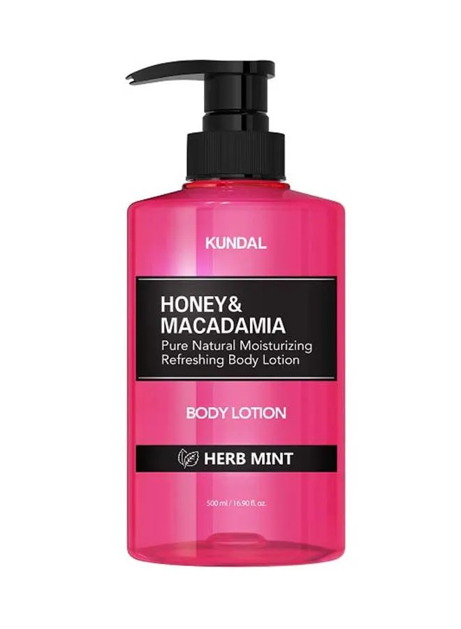 KUNDAL Honey & Macadamia Pure Natural Moisturizing Refreshing Body Lotion Herb Mint 500ml