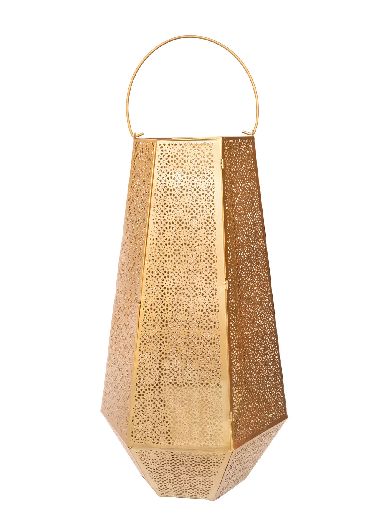حامل شموع رمضان مصنوع يدويًا من ebb & flow ذو روائح فريدة وفاخرة وفاخرة لمنزل أنيق ومثالي ذهبي 30.48 x 30.48 x 54cm