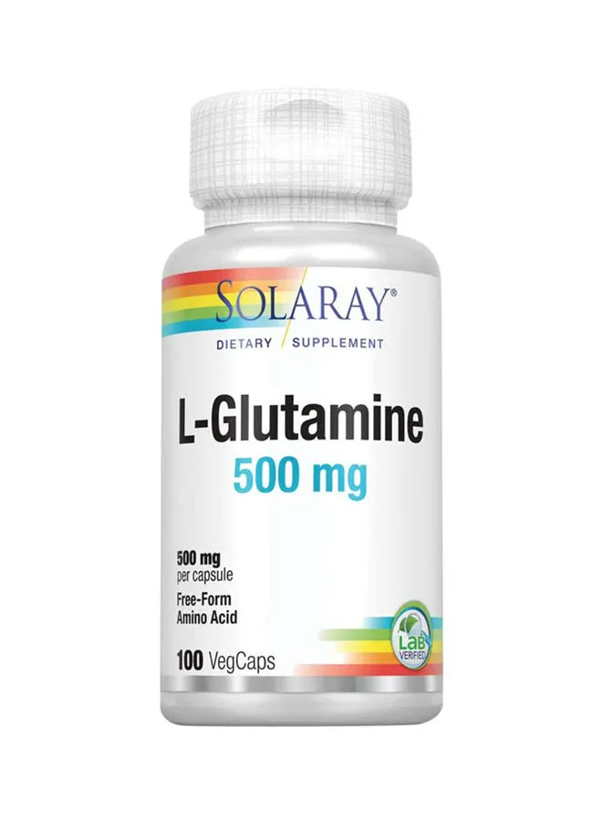 Solaray L-Glutamine 500 mg, 100 Vegetable Capsules