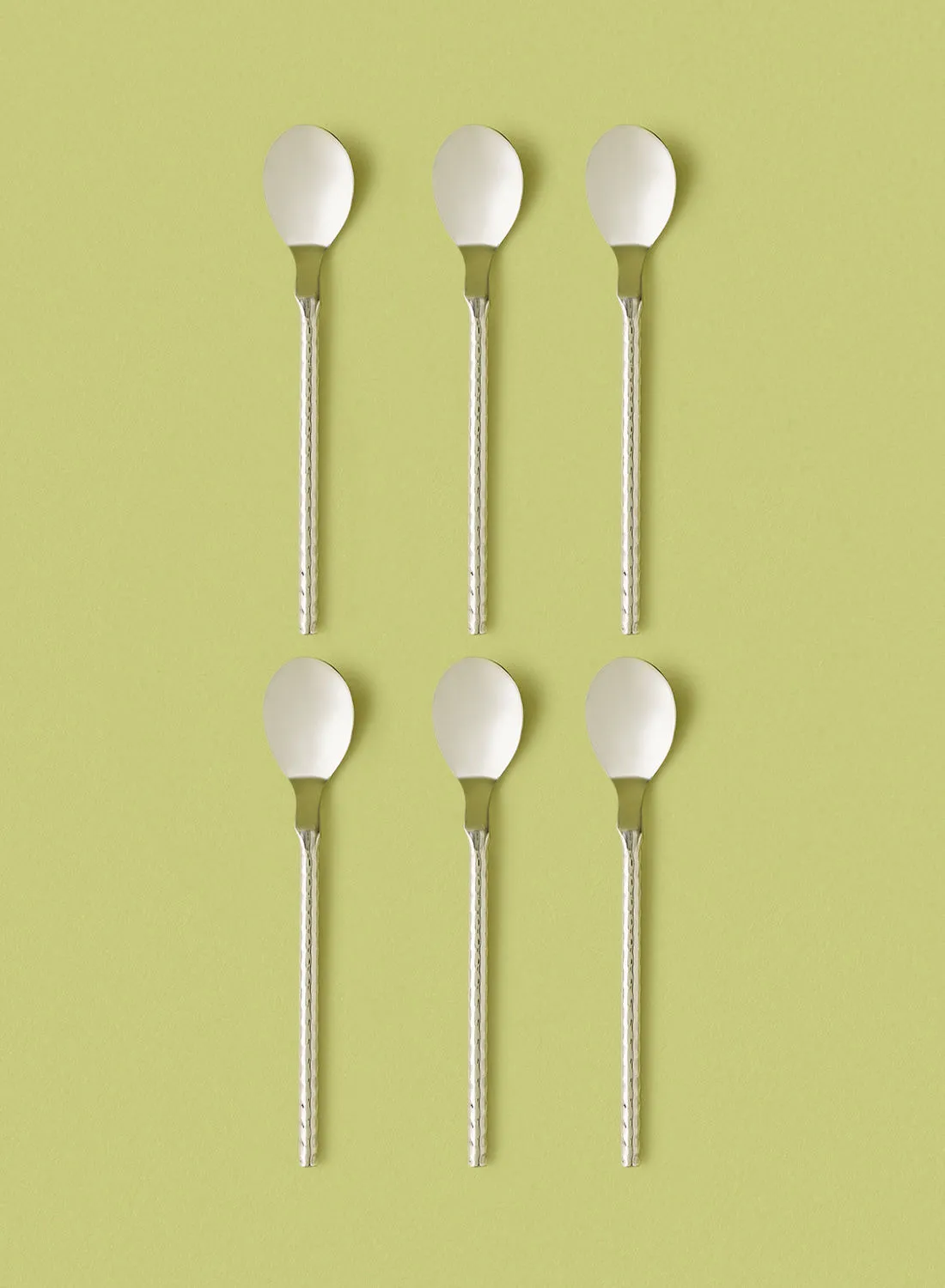 noon east 6 Piece Teaspoons Set - Made Of Stainless Steel - Silverware Flatware - Spoons - Spoon Set - Tea Spoons - Serves 6 - Design Silver Stainless Steel