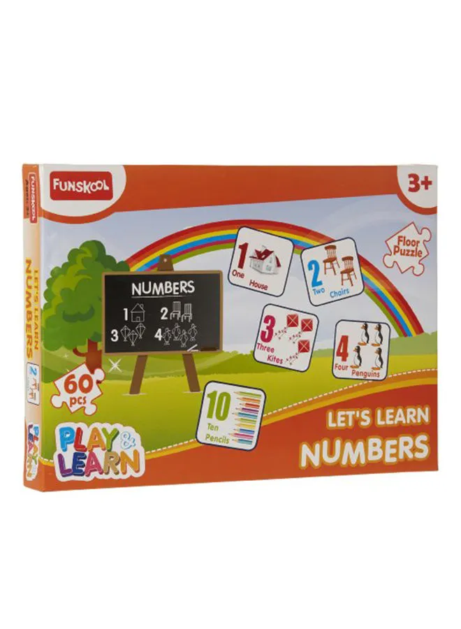 Funskool 60 قطعة للعب والتعلم لعبة بازل الأرقام للأطفال