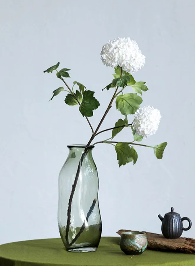 تبديل مزهرية زهور زجاجية حديثة مصنوعة يدويًا ذات جودة فريدة من نوعها لمنزل أنيق مثالي 2002047 أخضر 27 سم